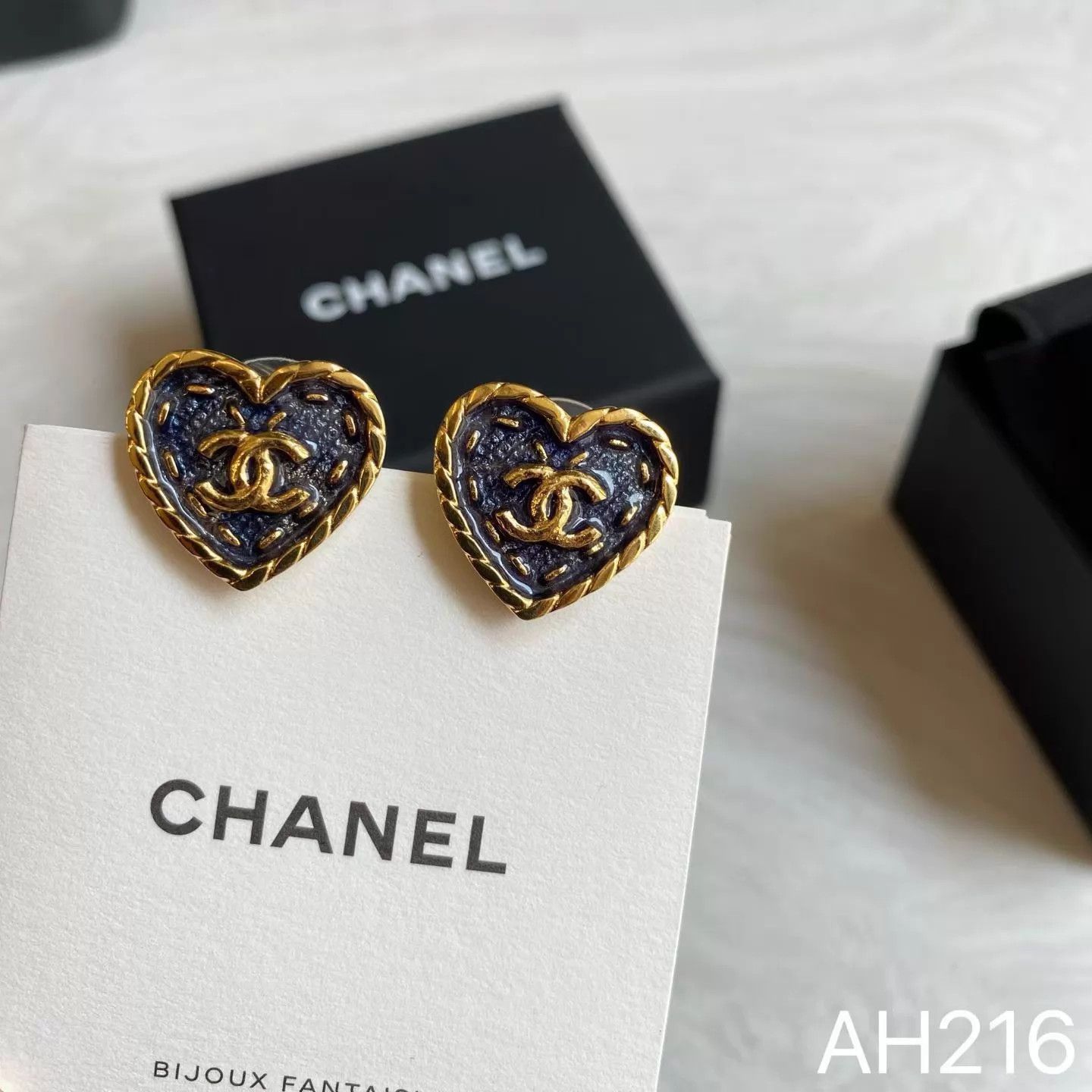Chanel Chanel 24P Blue Denim Heart Earrings (Xiao) New Box AH216 Size ONE SIZE - 9 Thumbnail