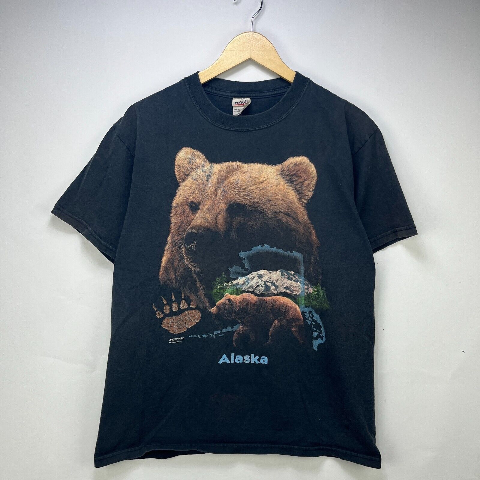 Vintage Vintage 90s Grizzly Bear Alaska Nature Animal Large Rap Tee Size US L / EU 52-54 / 3 - 1 Thumbnail