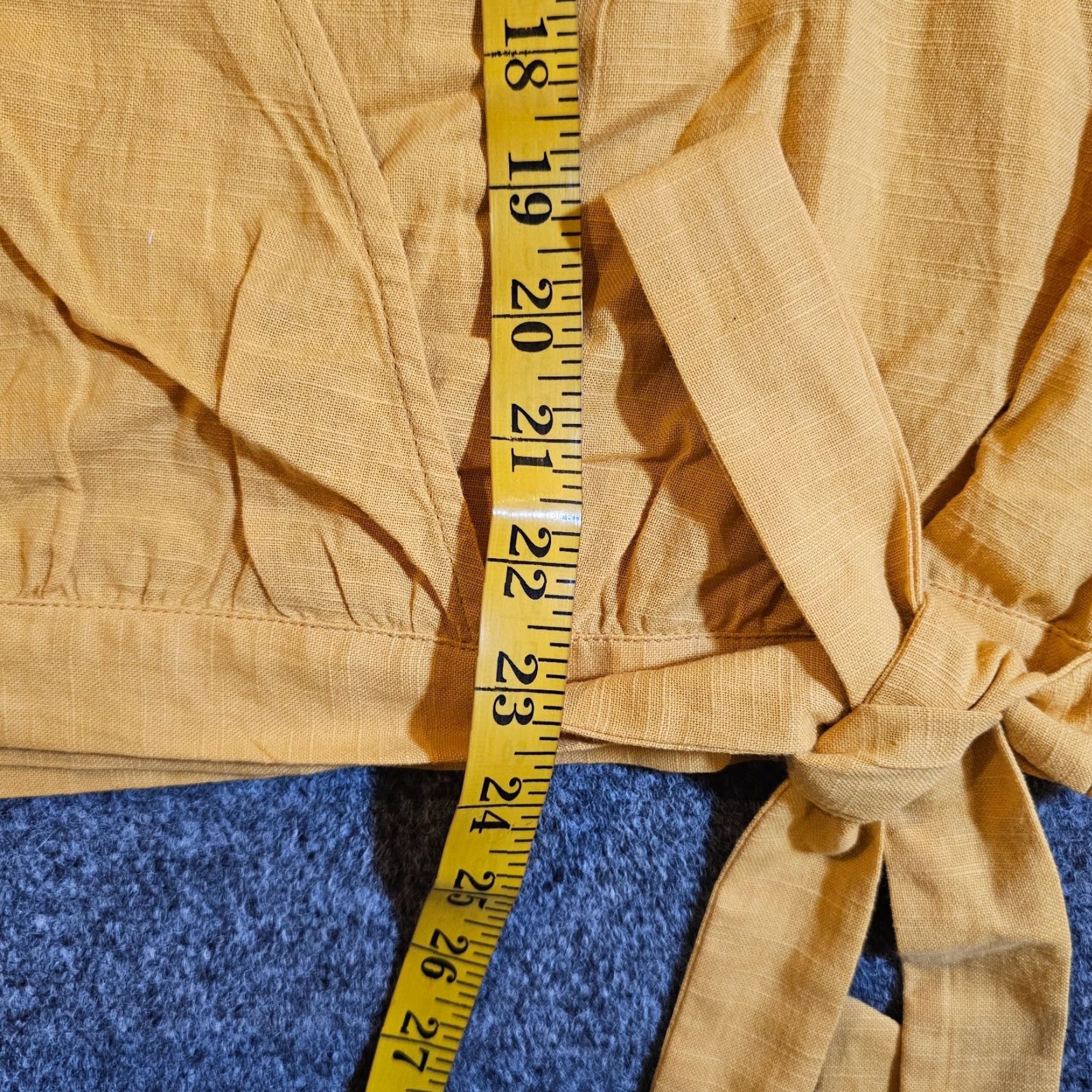 Lucky Brand Lucky Brand Top Shirt Women XL Yellow Wrap Front Tie Short Sleeve Casual Boho Shirt Size XL / US 12-14 / IT 48-50 - 7 Thumbnail