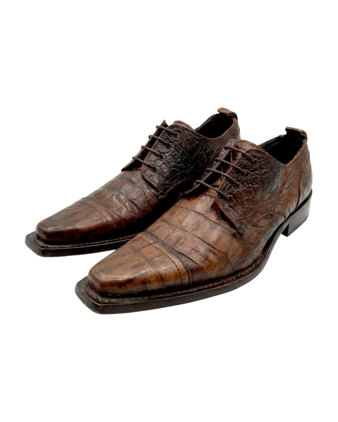 Dsquared2 S/S 2002 EMBOSSED CROCODILE SKIN LEATHER FORMAL SHOES Size US 7 / EU 40 - 1 Thumbnail
