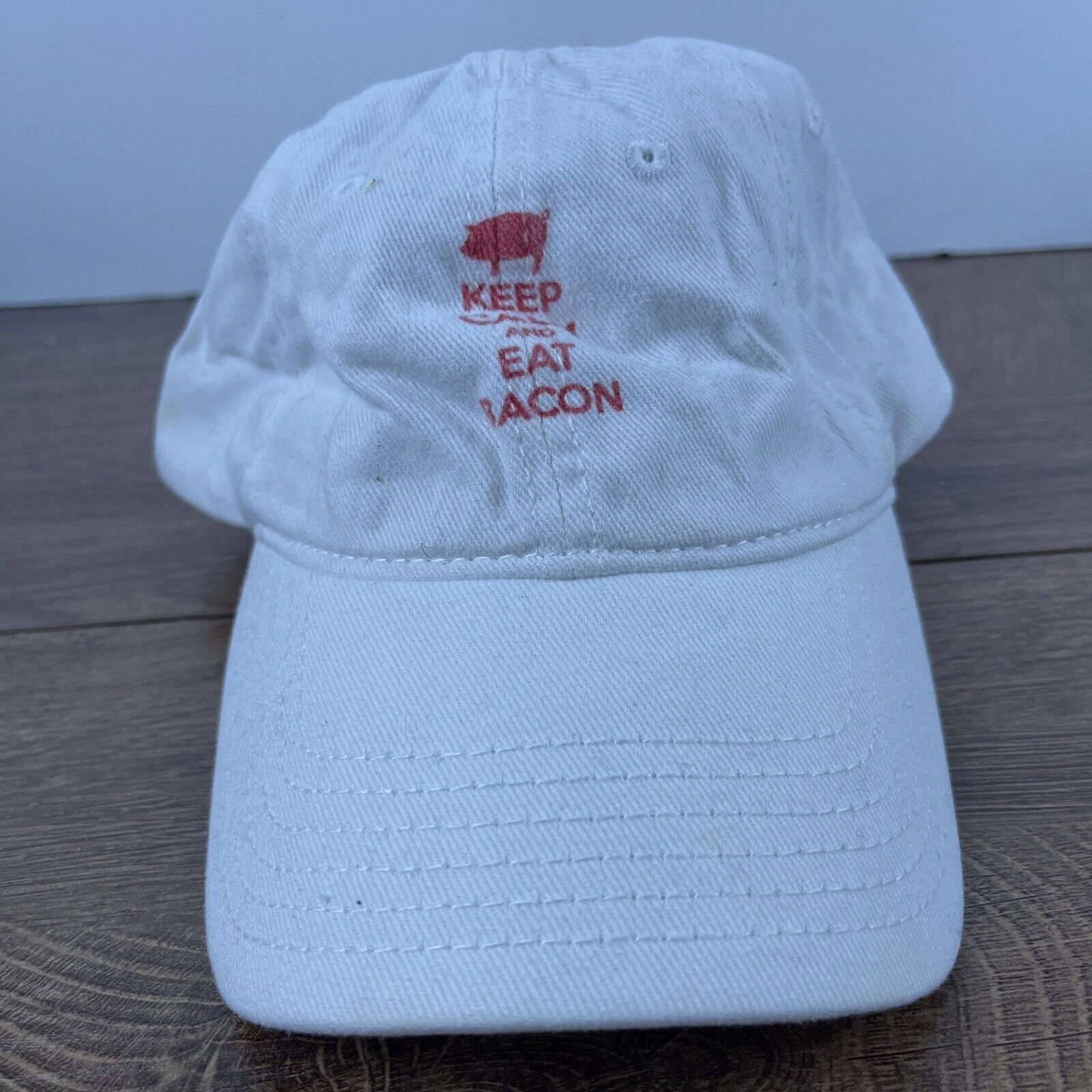 Other Keep Calm Eat Bacon Hat Eat Bacon Hat White Hat Adjustable W Size ONE SIZE - 1 Thumbnail