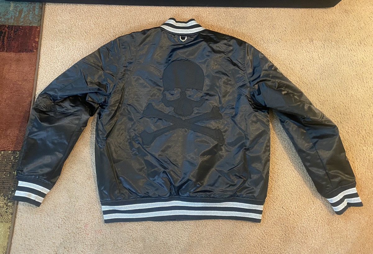 Mastermind Japan Mastermind Mitchell Ness Satin Black Jacket XL Size US XL / EU 56 / 4 - 5 Thumbnail