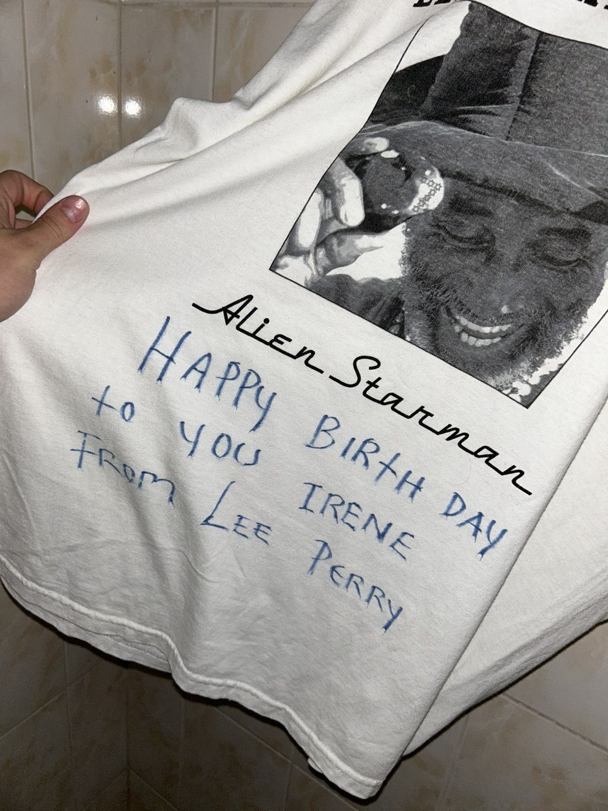Band Tees × Bob Marley × Vintage Lee “Scratch” Perry Vintage Tour T-Shirt 2005 — Signed Size US L / EU 52-54 / 3 - 3 Thumbnail