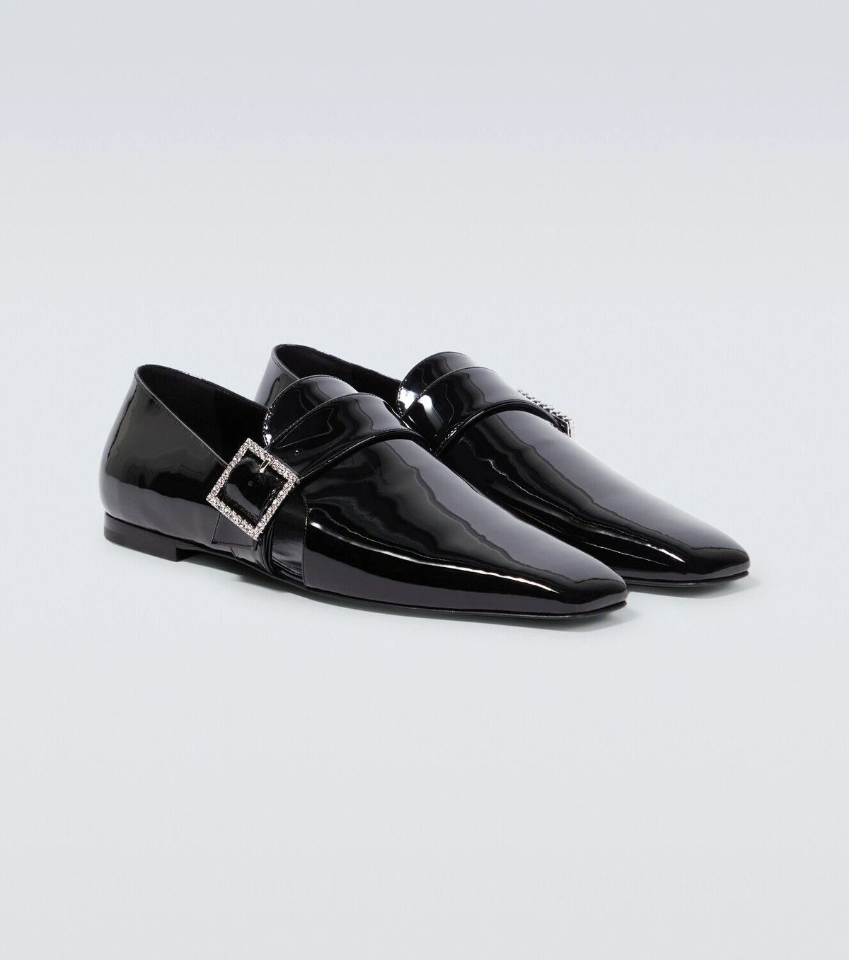 Saint Laurent Paris Black Tristan Patent Leather Slipper Loafers Size US 7 / EU 40 - 3 Thumbnail