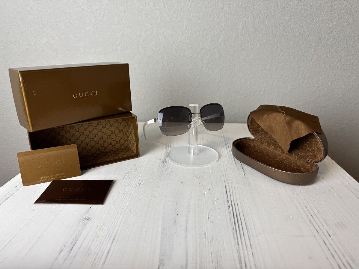 Gucci Gucci Rhinestone Sherry Line Rimless Sunglasses Size ONE SIZE - 1 Thumbnail