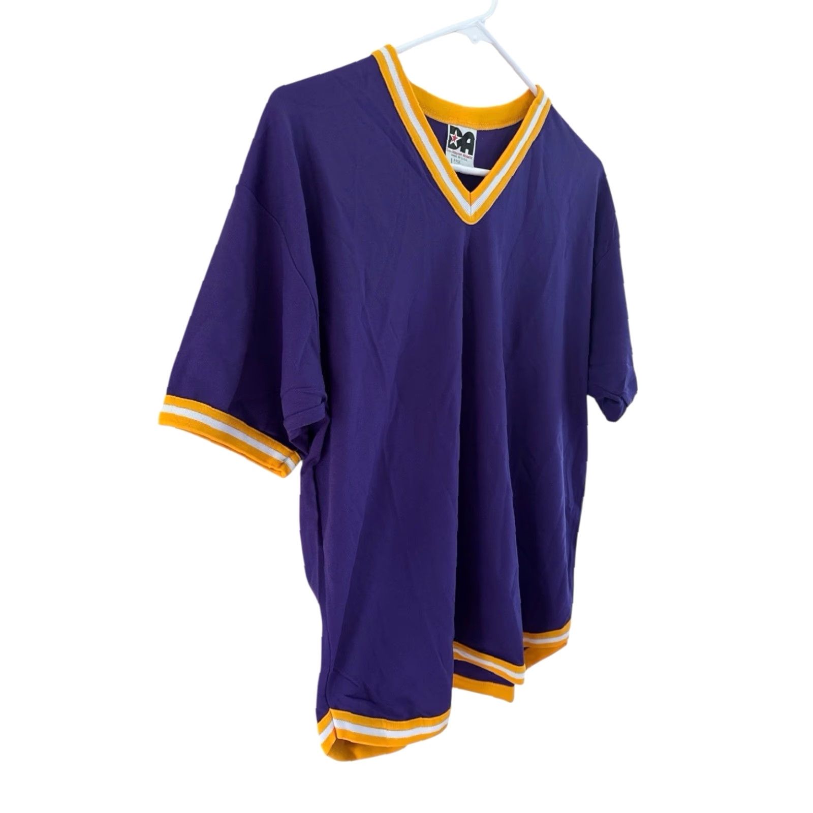 Vintage VINTAGE Don Alleson Shooting Shirt Womens L NOS NWOT 90s USA Purple Nylon Short Sleeve V-Neck Activewear Women Size L / US 10 / IT 46 - 2 Thumbnail