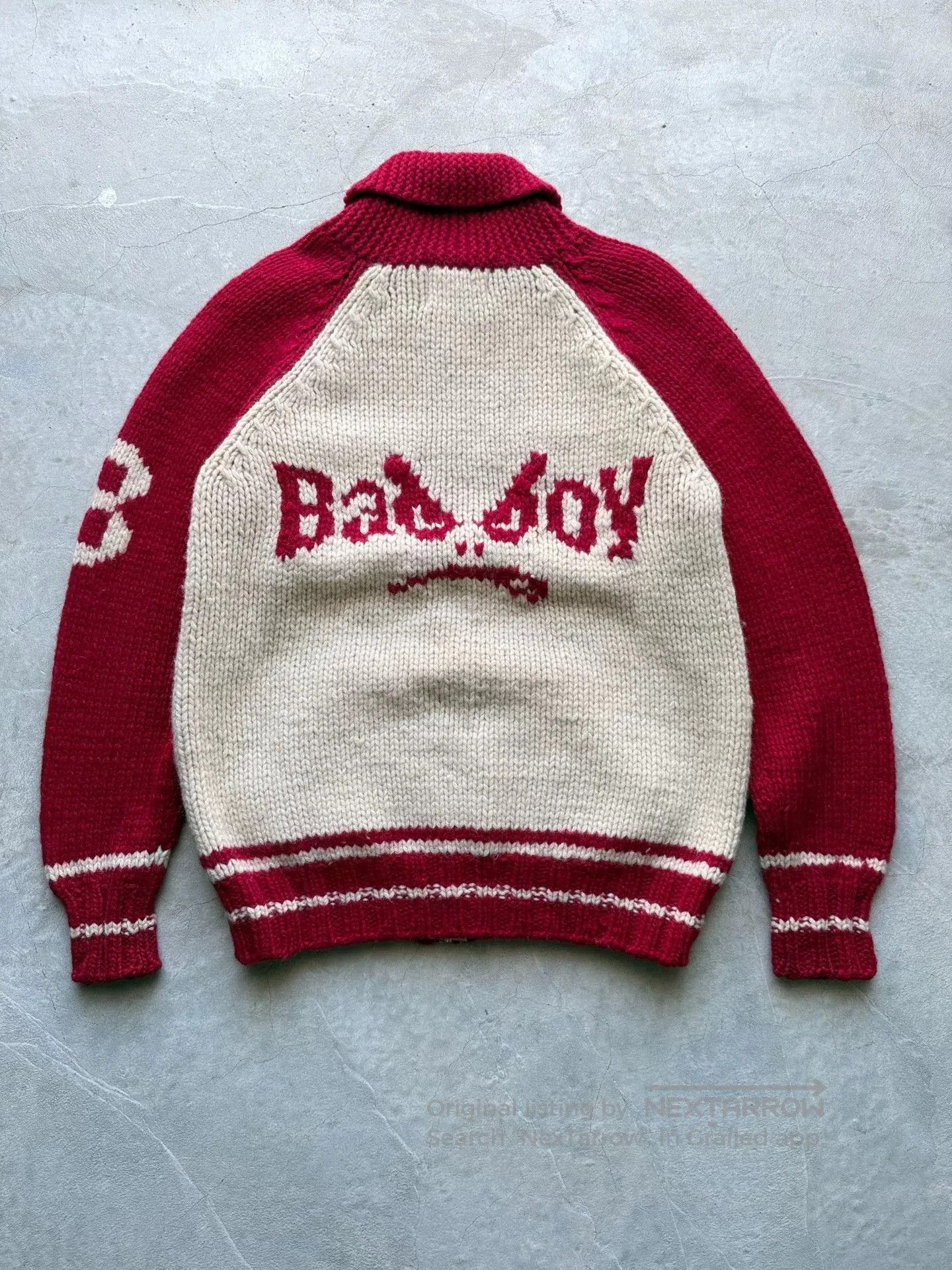 Vintage Vintage 90s BadBoy Wool Cardigan. Size US L / EU 52-54 / 3 - 4 Thumbnail