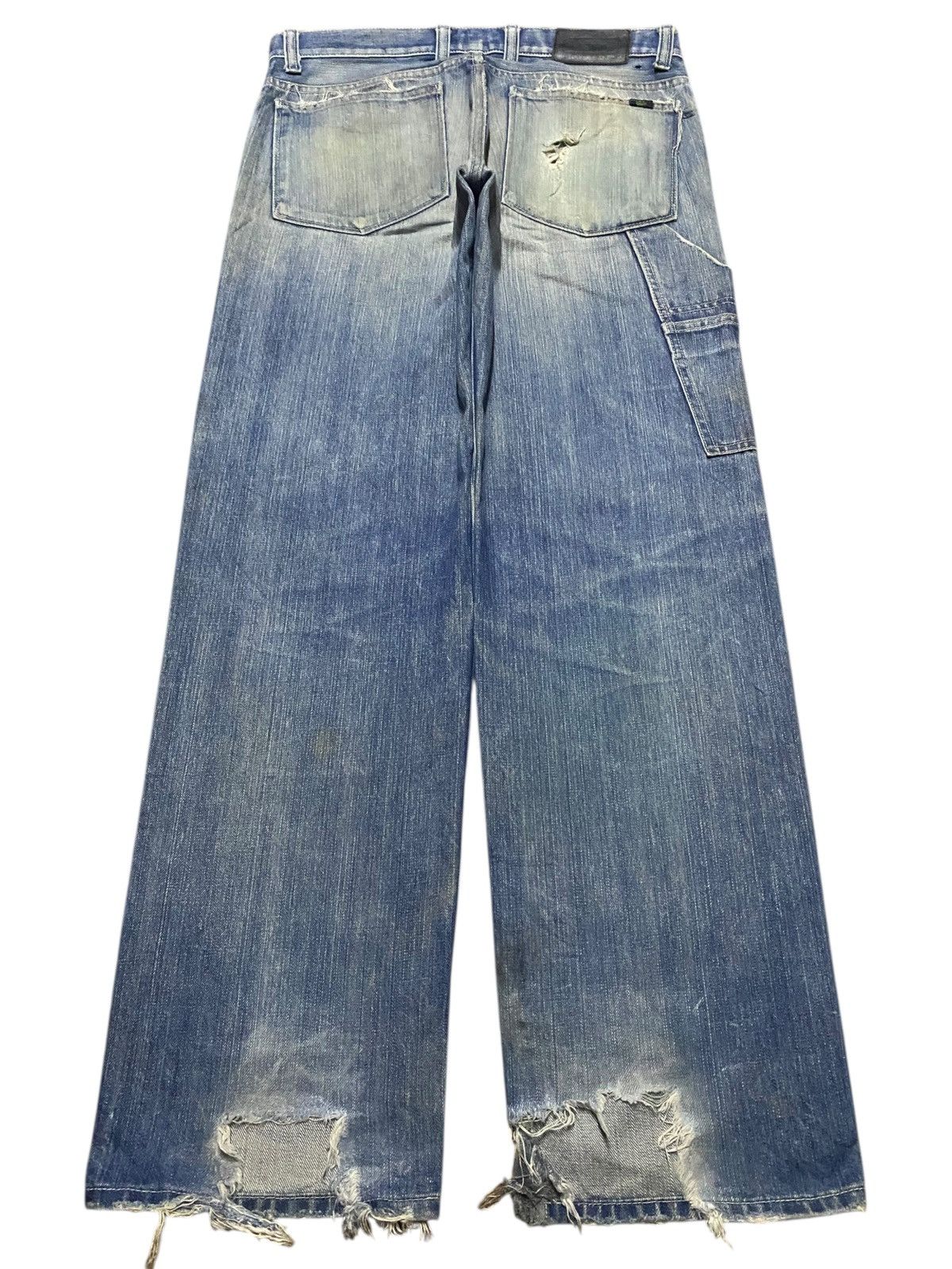 Junya Watanabe × Lacoste Vintage Lacoste Japan Faded Wash Distressed Baggy Jeans Size US 31 - 2 Thumbnail