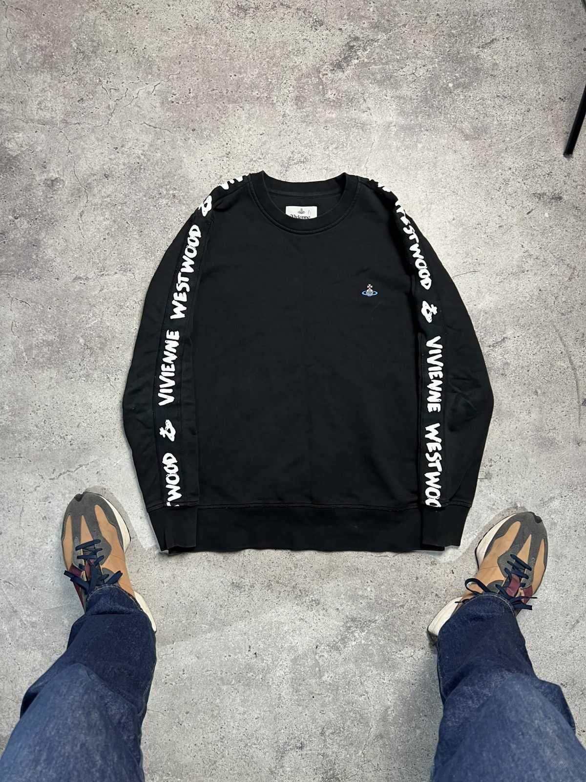 Vivienne Westwood Men's Black Vivienne Westwood Taped Sweatshirt Size US M / EU 48-50 / 2 - 1 Thumbnail