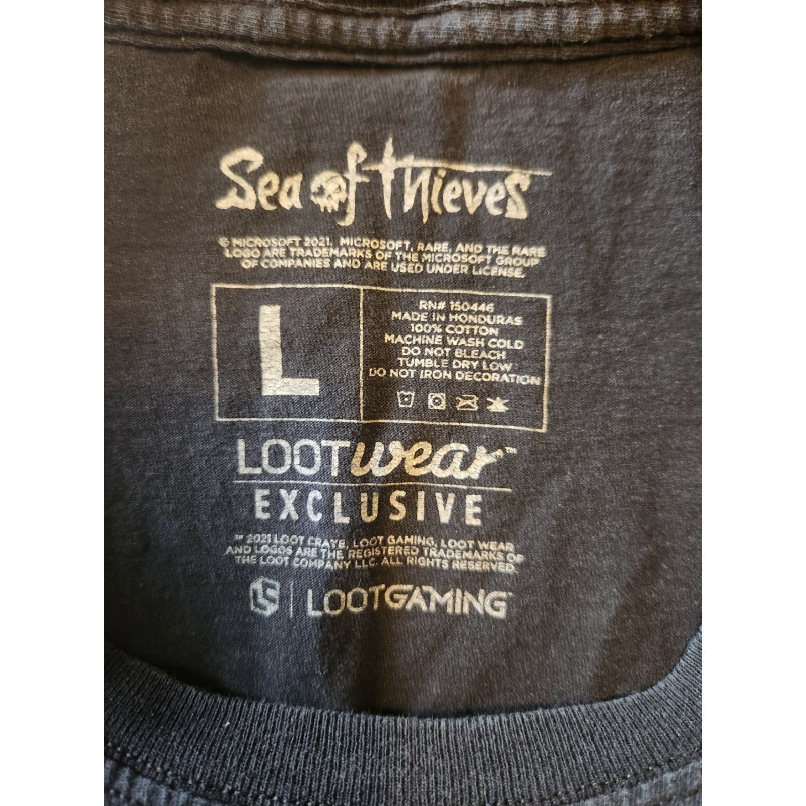 Vintage Sea of Thieves T-Shirt Men's L Black Loot Crate Graphic Print Crew Neck Short Sleeve Video Game Size US L / EU 52-54 / 3 - 2 Thumbnail
