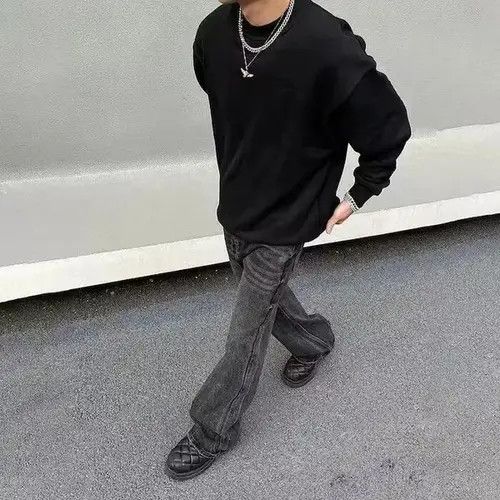 Jean Black Opium Stacked Denim Jeans Size US 32 / EU 48 - 4 Thumbnail