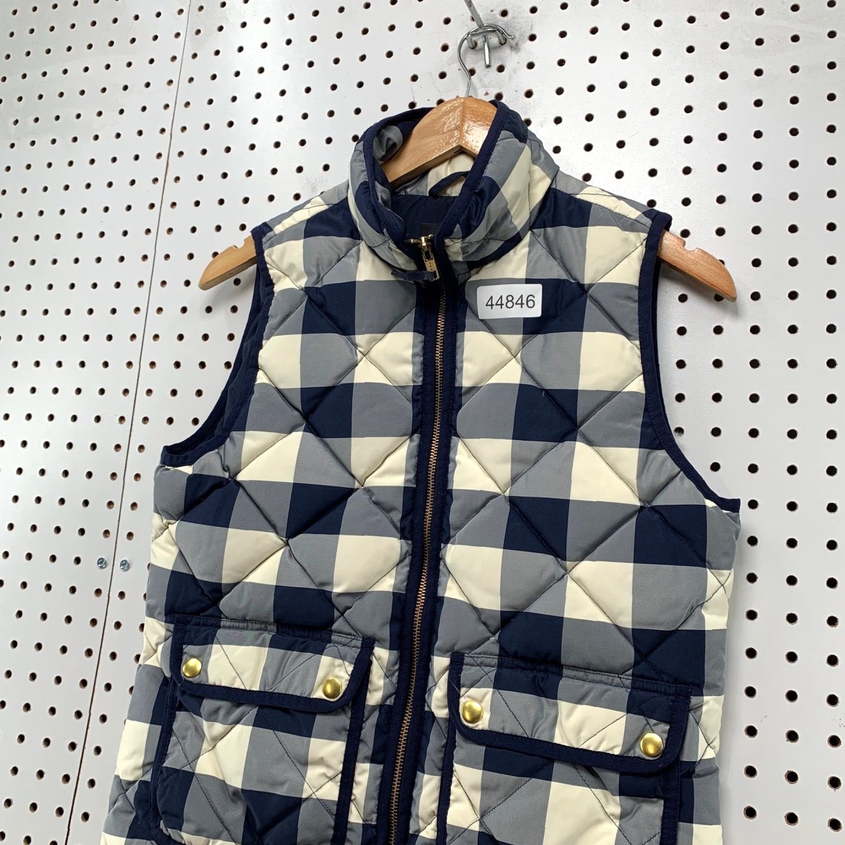 J.Crew J.CREW Down Puffer Vest Womens XS Blue Quilted Plaid Sleeveless Vest Size XS / US 0-2 / IT 36-38 - 3 Thumbnail