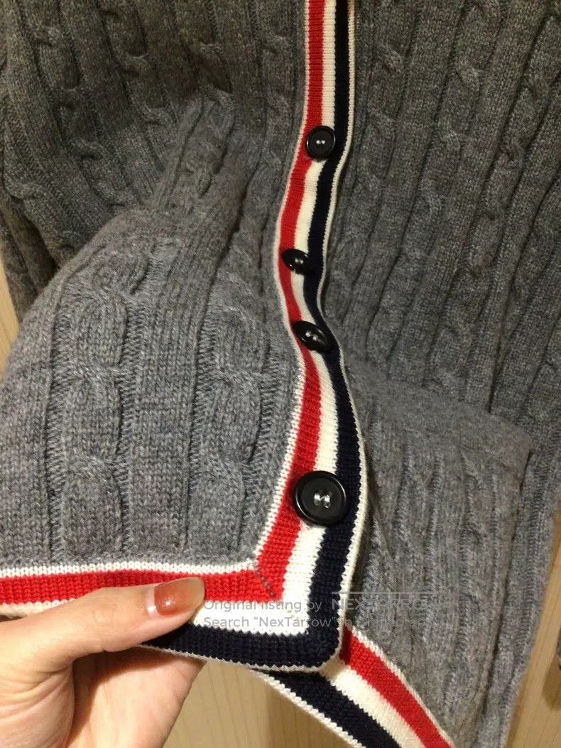 Thom Browne Thom Browne Gray Cable Knit Cardigan Size US XS / EU 42 / 0 - 3 Thumbnail