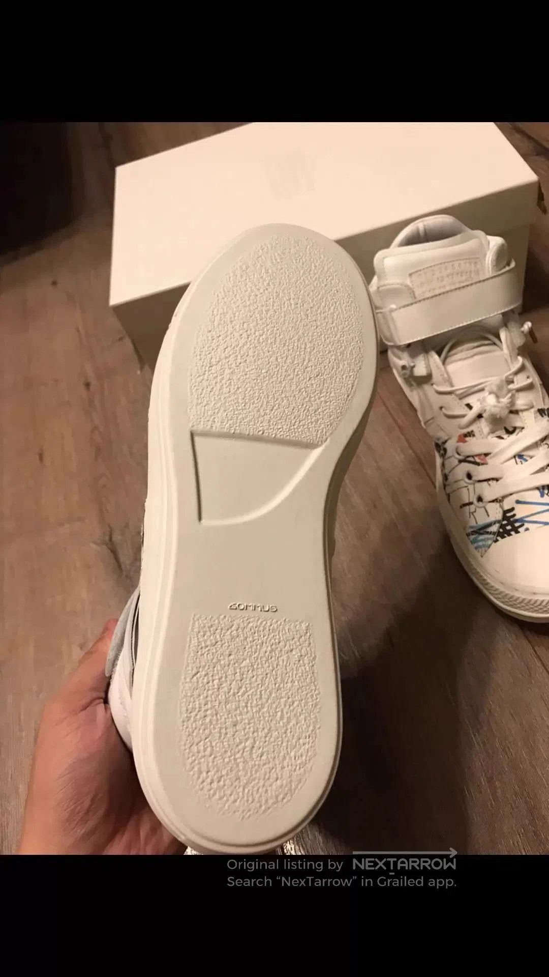 MM6 White High-Top Sneakers with Abstract Art Design Size 9. Size US 9 / EU 42 - 4 Thumbnail