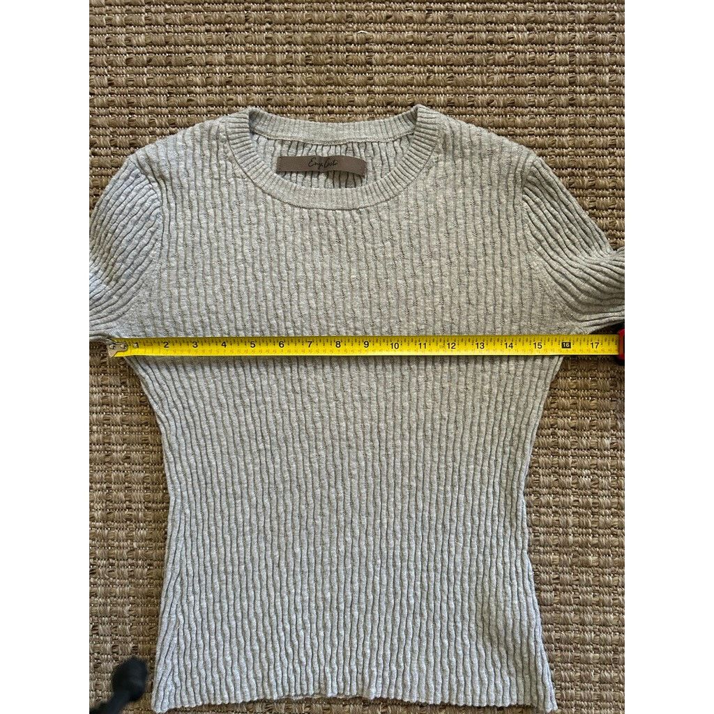 Enza Costa Enza Costa Cotton Cashmere Ribbed Knit Long Sleeve Top M Size M / US 6-8 / IT 42-44 - 6 Thumbnail