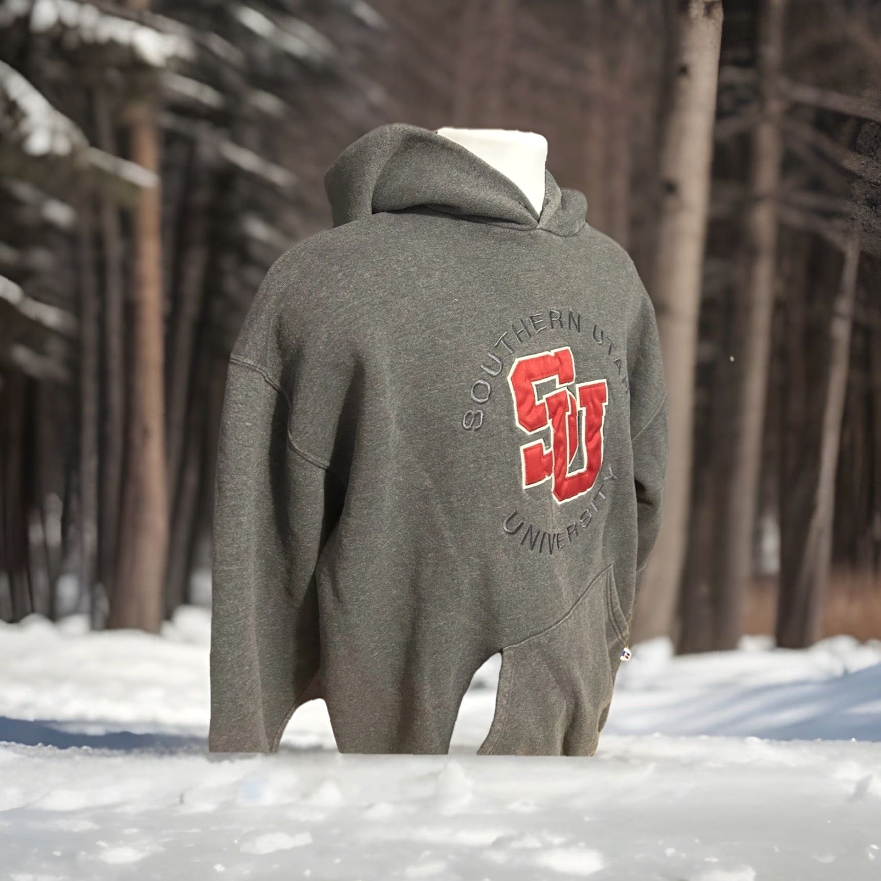 Russell Athletic VTG Southern Utah University Pullover Hoodie Men XL Dark Gray Russell Embroider Size US XL / EU 56 / 4 - 3 Thumbnail