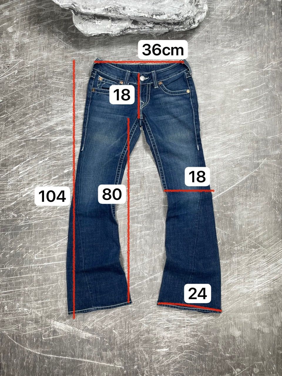 True Religion True Religion Rare Vintage Flared Contrast Stitch Y2K Jeans Size 26" / US 2 / IT 38 - 14 Thumbnail