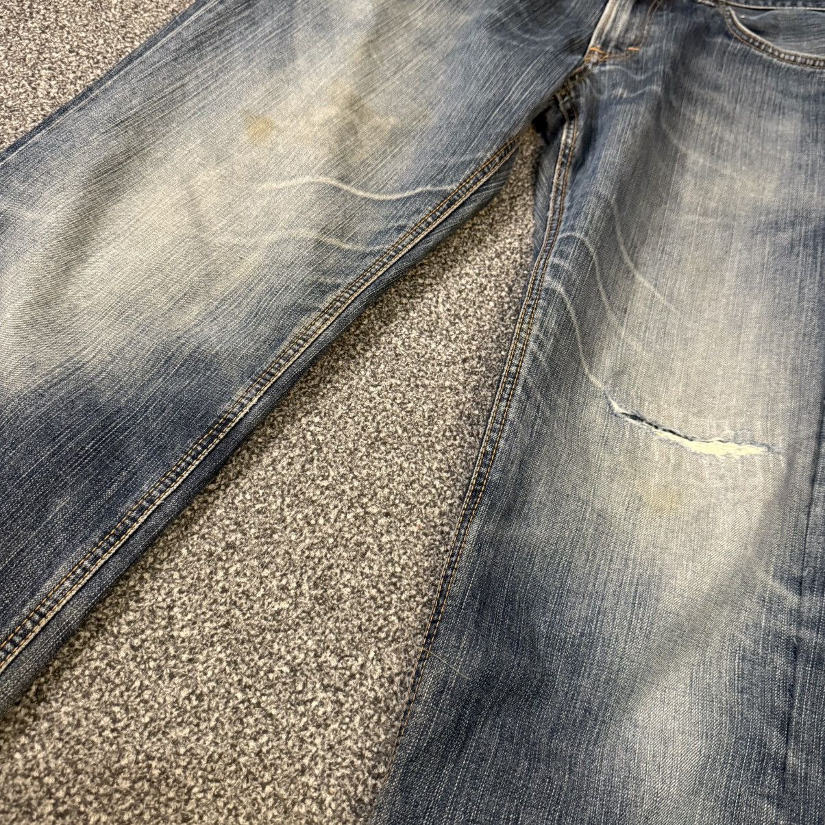 If Six Was Nine 90s Flared Japanese Wideleg Edwin 503 Mud Distressed Denim Size US 36 / EU 52 - 4 Thumbnail