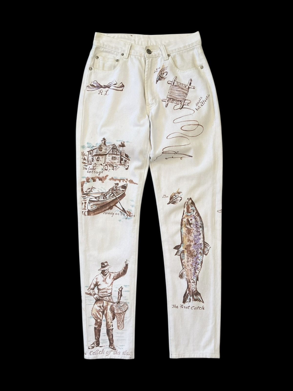 Polo Ralph Lauren Vintage Polo Ralph Lauren Native Printed Jeans Size 26" / US 2 / IT 38 - 1 Thumbnail