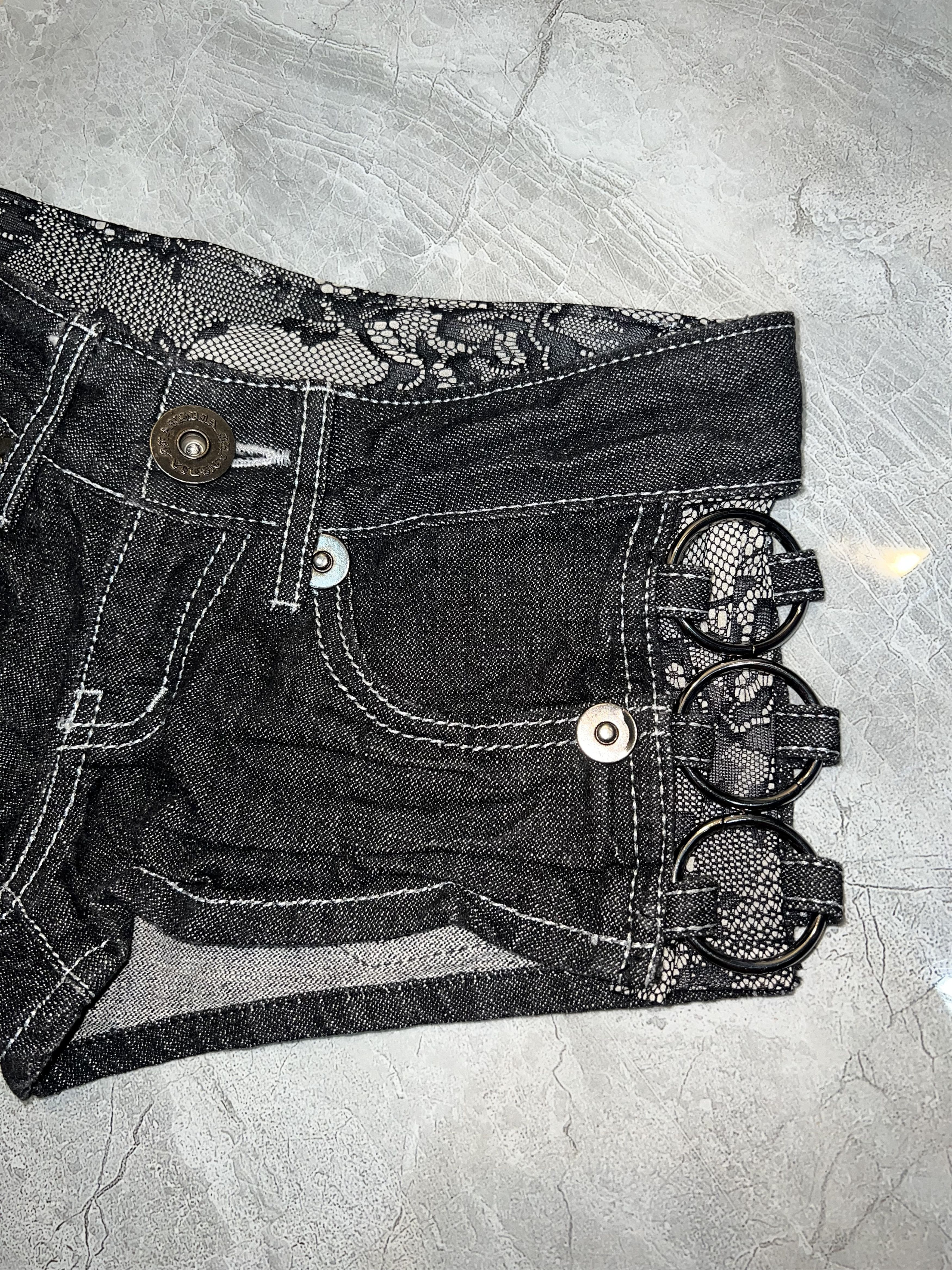 Japanese Brand D.i.a. Japanese denim lace short 🖤🦋 Size 24" / US 00 / IT 34 - 6 Thumbnail