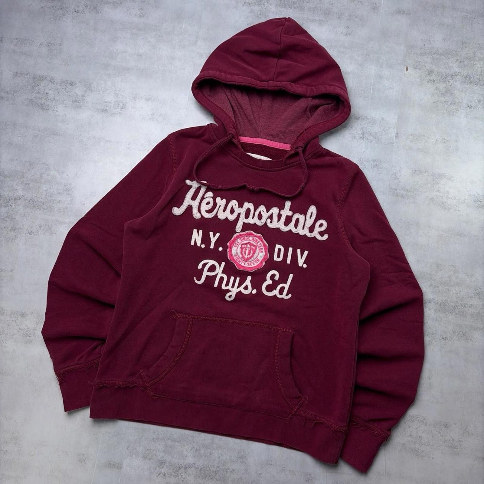Aeropostale Y2K Burgundy Aeropostale Grunge Skater Hoodie Size M / US 6-8 / IT 42-44 - 2 Thumbnail