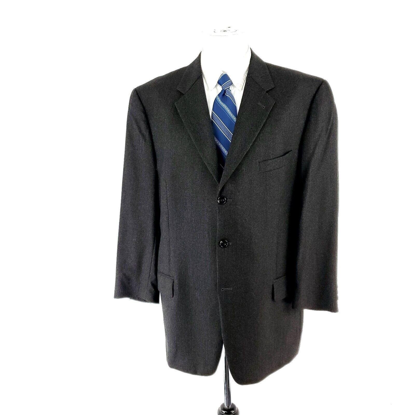 Joseph Abboud Joseph Abboud Flannel Wool 3 Button Sport Coat 42R OR Slim F Size 42R - 3 Thumbnail