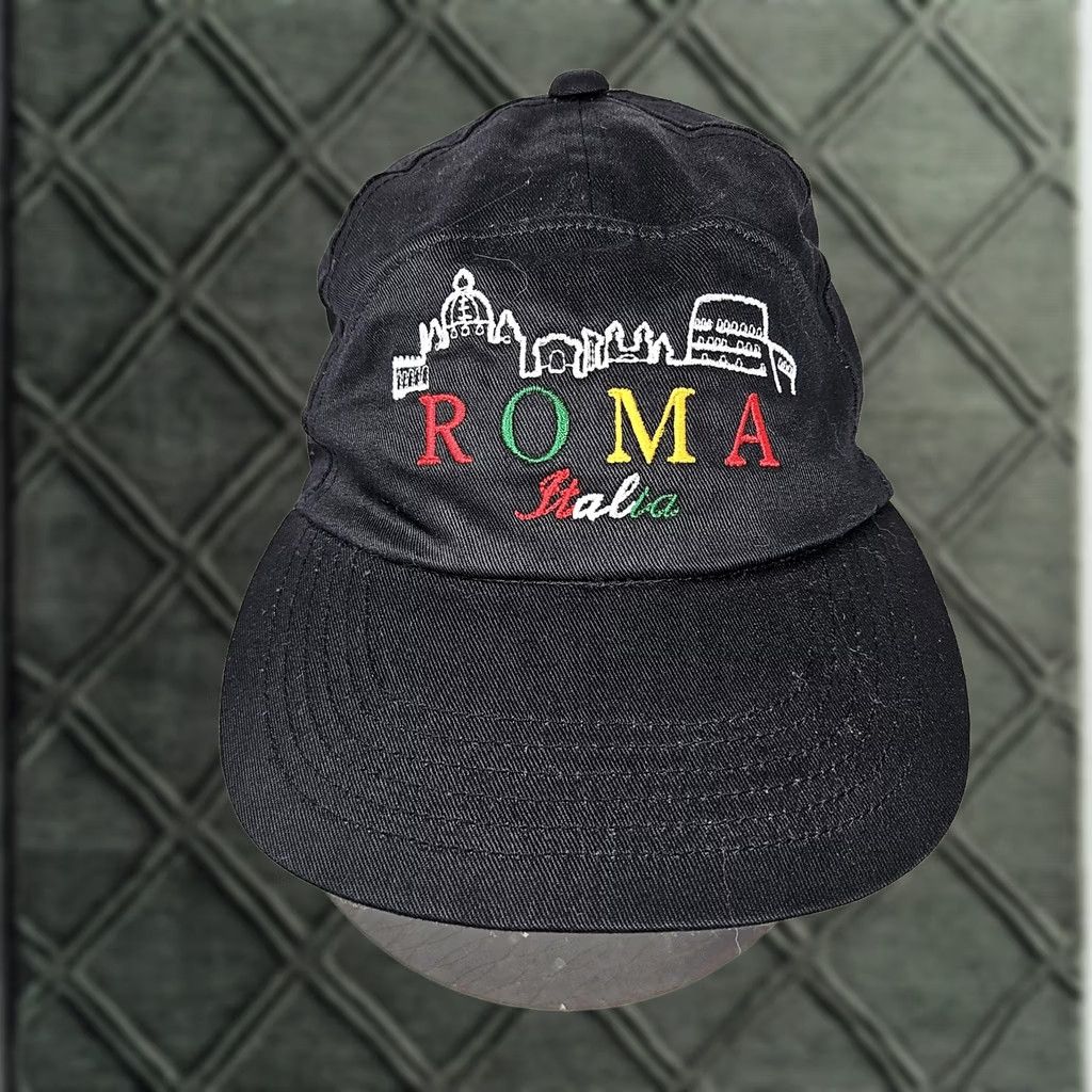 Roma Italia Hat Cap Baseball Snap Back Mens 7 1/4 Black City Souvenir Italy