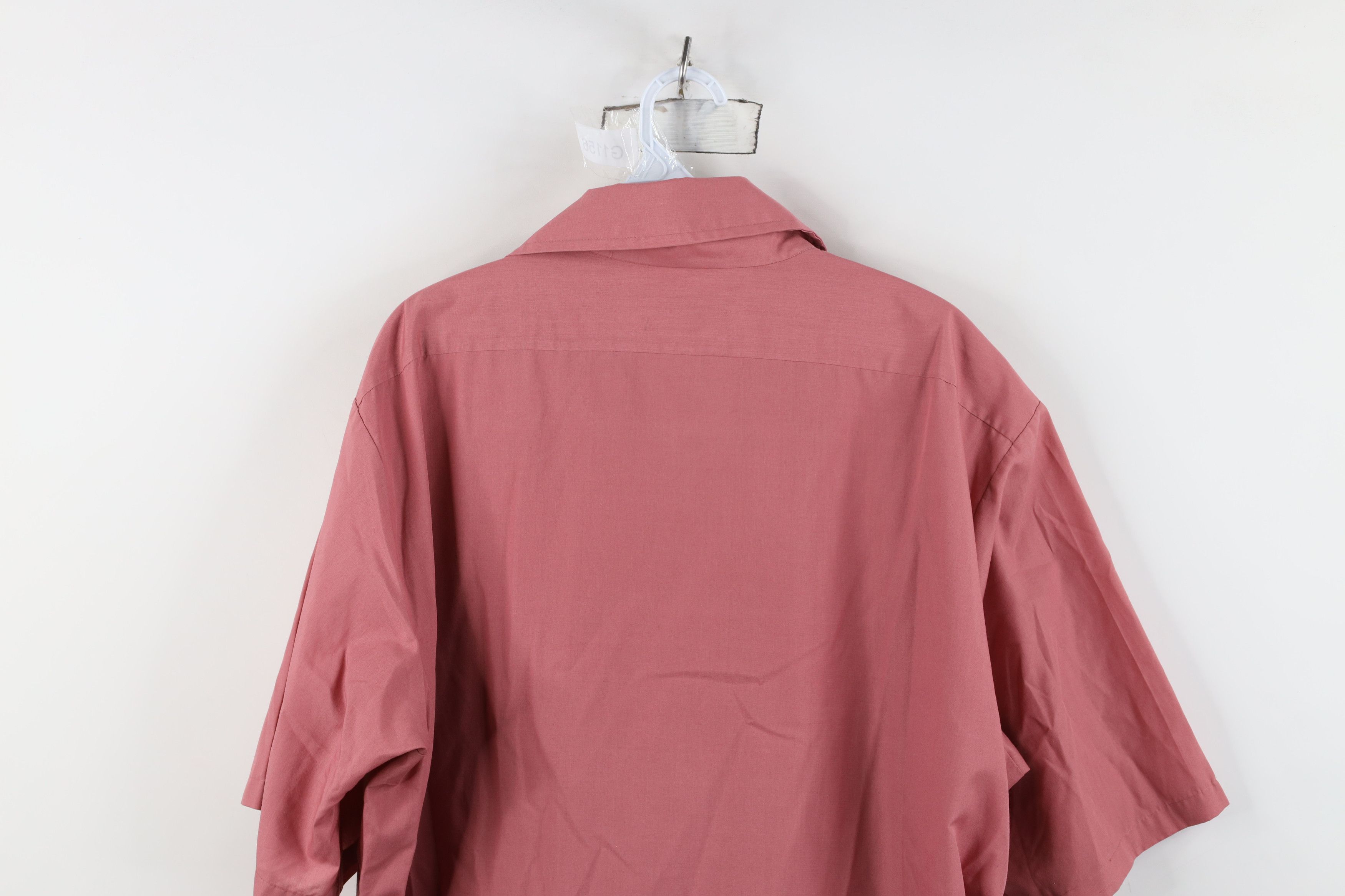 Vintage Vintage 70s Streetwear Collar Short Sleeve Button Shirt Pink Size US XL / EU 56 / 4 - 10 Thumbnail