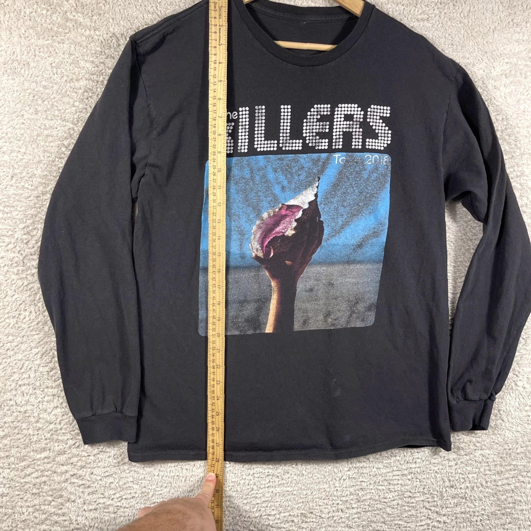 Vintage The Killers Tour T-Shirt Adult Large Black Wonderful Wonderful 2018 Long Sleeve Shirt Mens Band Graphic Print Cotton Vintage No Size US L / EU 52-54 / 3 - 4 Thumbnail