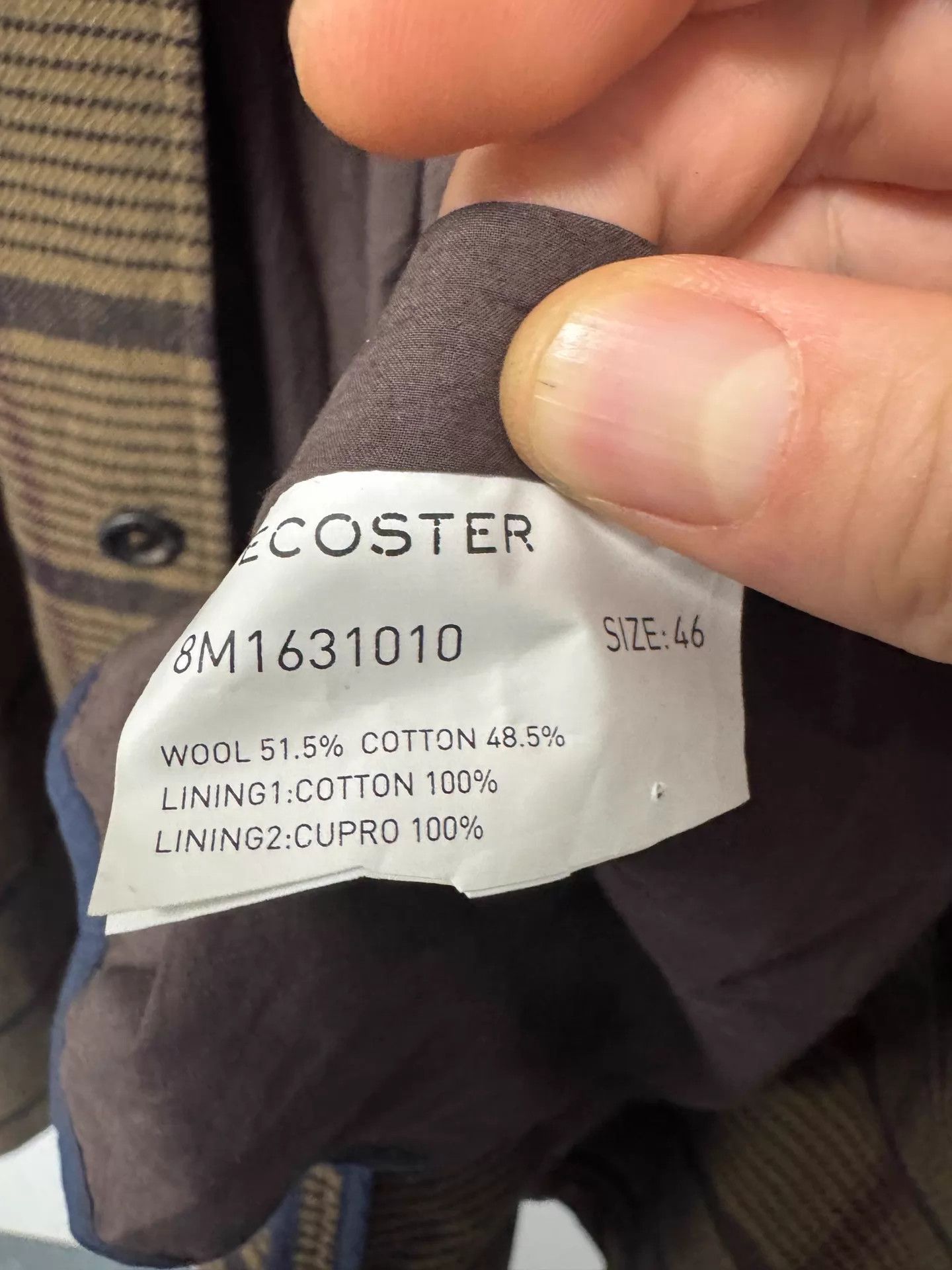 Other decoster man vintage cotton-wool plaid overcoat 46 NWT Size US S / EU 44-46 / 1 - 4 Thumbnail