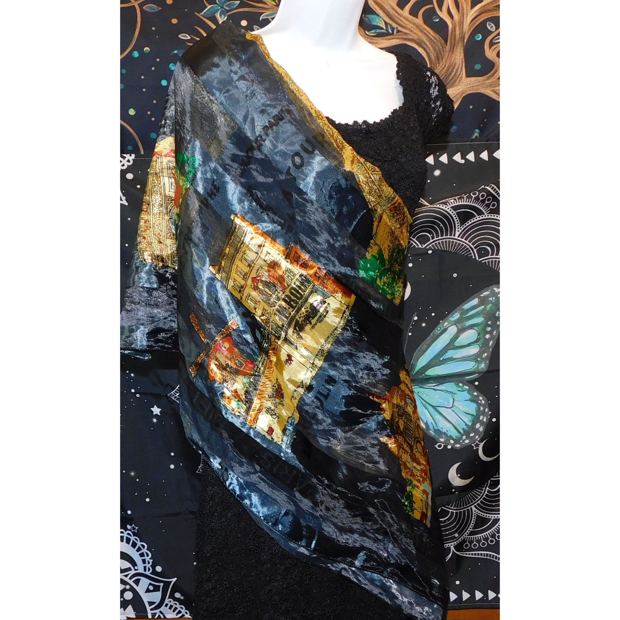 Other Welcome To Paris Striped Lightweight Sheer Scarf Size ONE SIZE - 2 Thumbnail