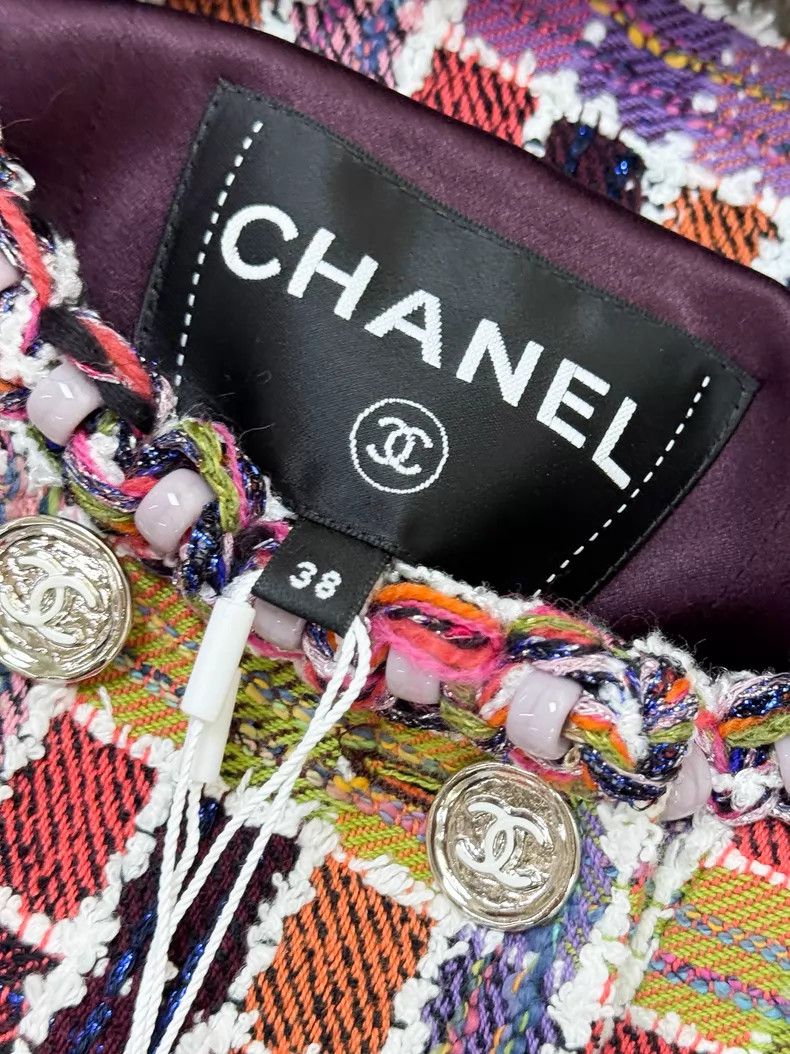 Chanel Chanel 23A high-end handicraft workshop colorful plaid bea Size XS / US 0-2 / IT 36-38 - 5 Thumbnail