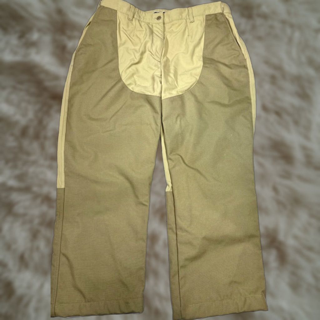 Vintage L.L. Bean Womens Pants Plus 20 Beige Nylon Hunting Fishing Reinforced Pockets Chino Shirt Size 42" / US 20 - 1 Thumbnail