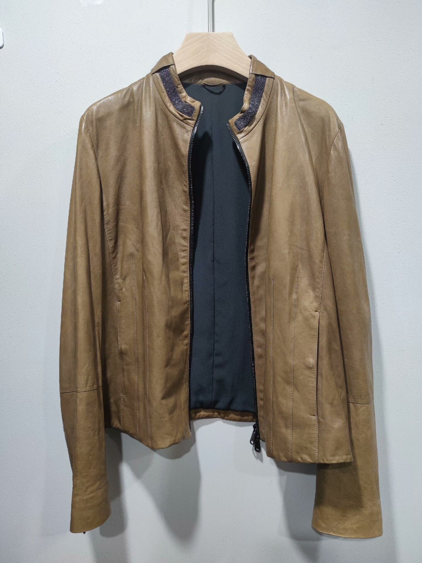 Brunello Cucinelli Brunello Cucinelli Beaded Leather Jacket - dmc Size US L / EU 52-54 / 3 - 1 Thumbnail