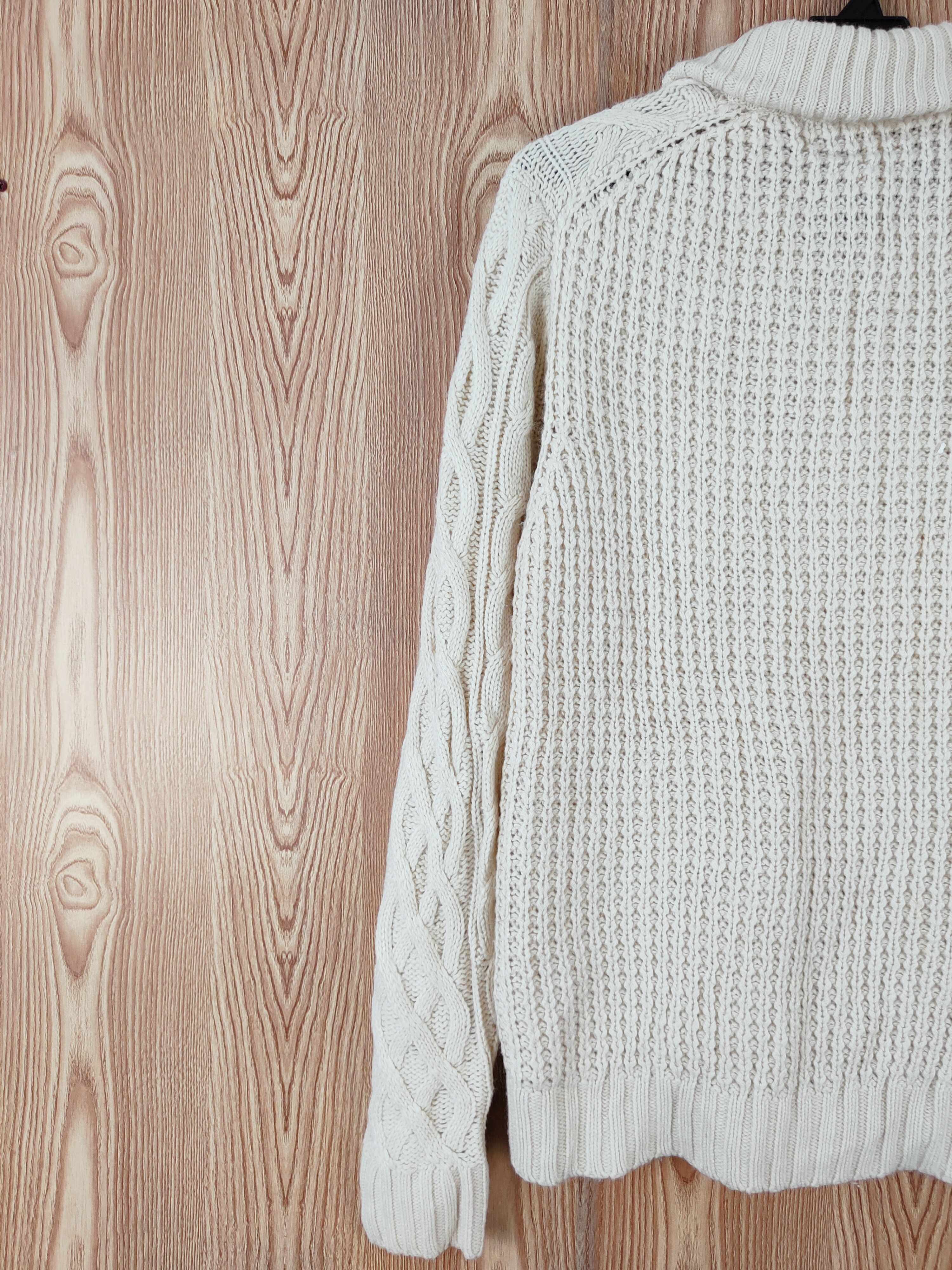 Aran Isles Knitwear × GU × Japanese Brand GU japan Beige cable Knitwear Cardigan #W483 Size US M / EU 48-50 / 2 - 8 Thumbnail
