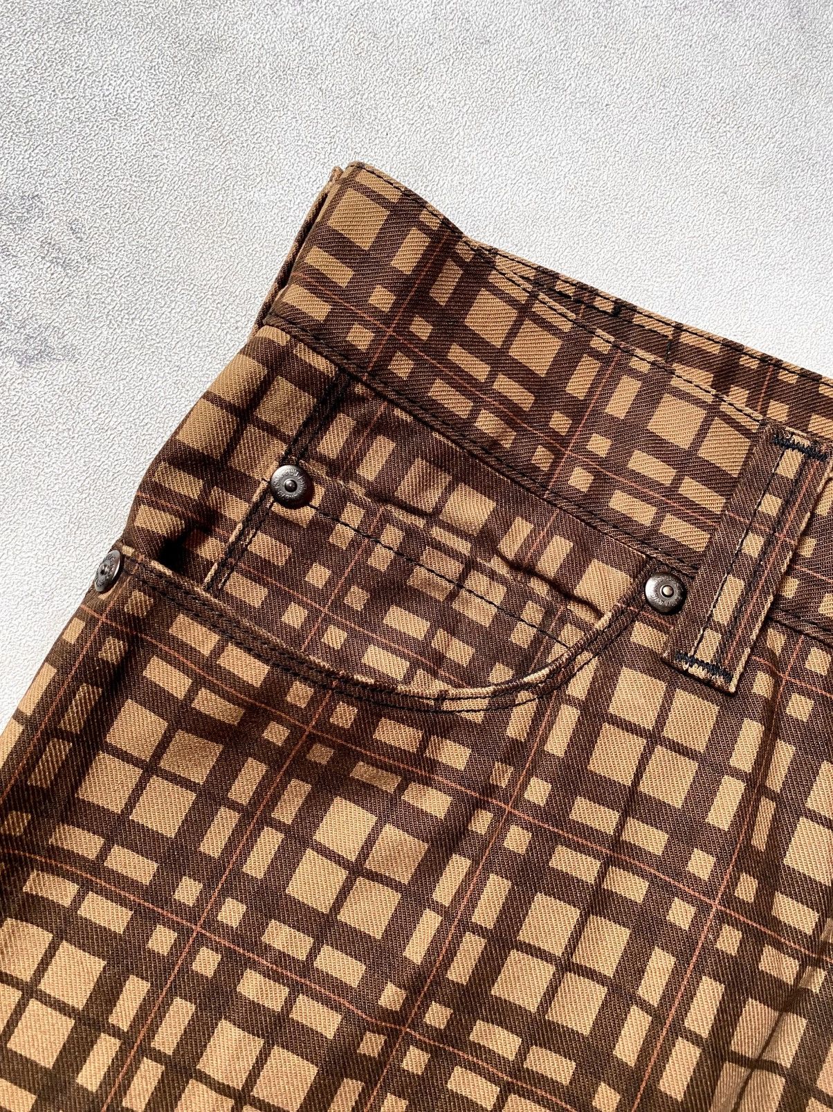 Levi's Vintage Levis Plaid Checkered Brown Jeans Size US 34 / EU 50 - 10 Thumbnail