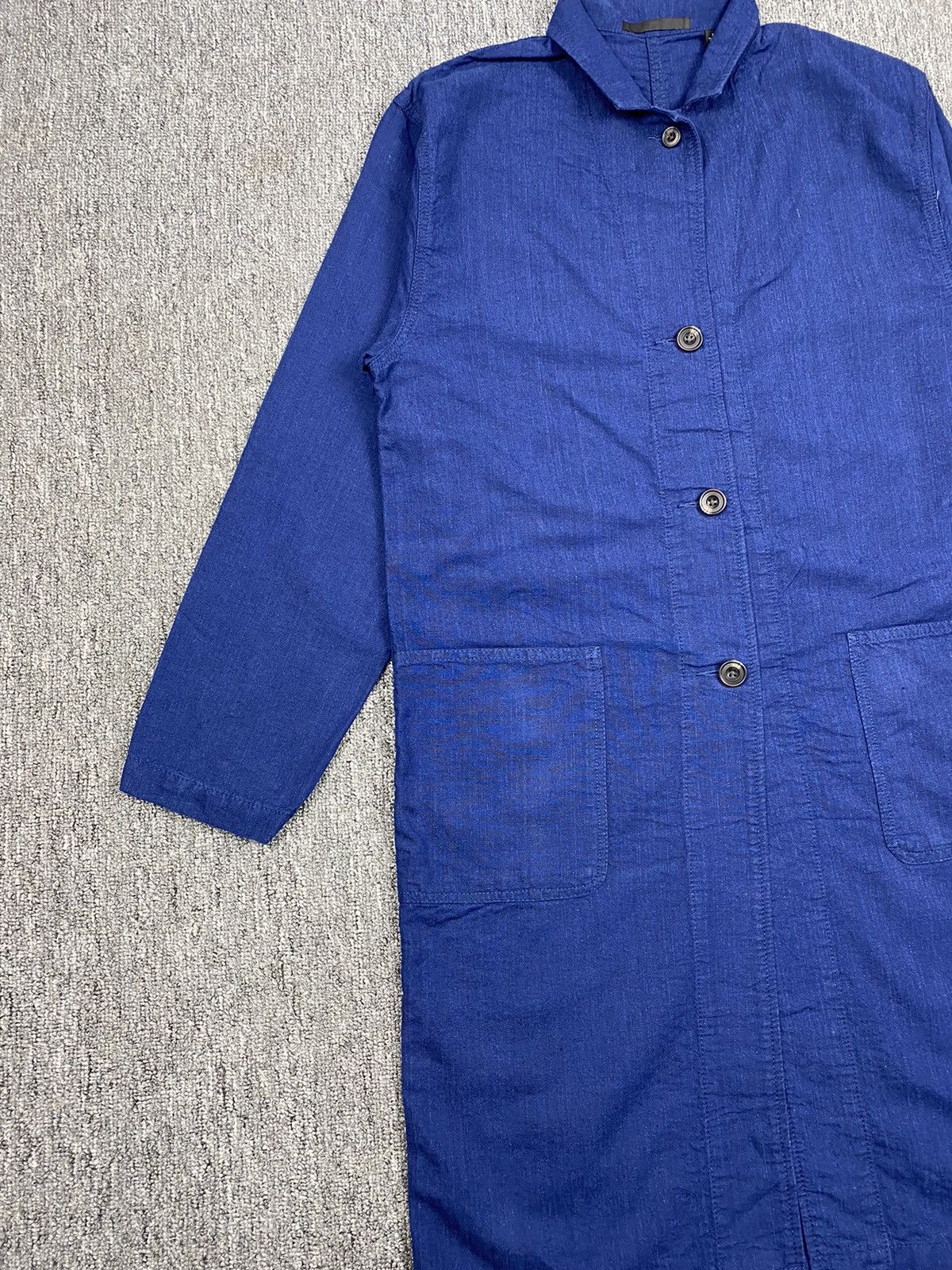 Indigo × Japanese Brand × Uniqlo Uniqlo Linen Indigo Long Jacket Size S / US 4 / IT 40 - 4 Thumbnail