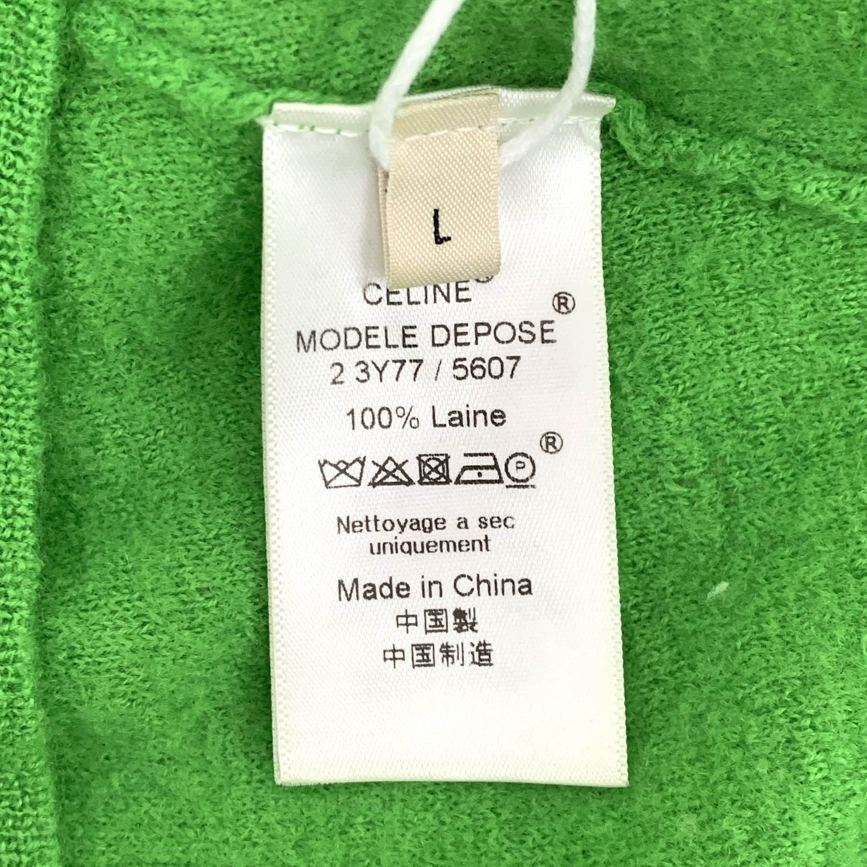 Celine Celine Wool Sweater Green (L) Size L / US 10 / IT 46 - 8 Thumbnail
