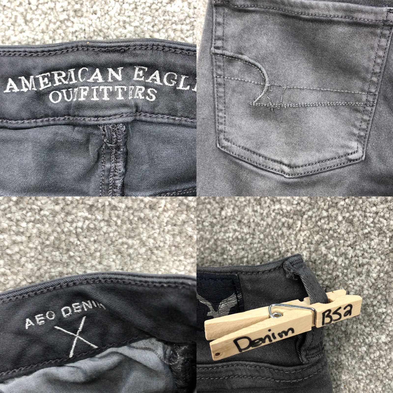 American Eagle Outfitters American Eagle Jeans Women 2 Gray Mid Rise Jegging Dark Pants Ladies BS2 Size 26" / US 2 / IT 38 - 8 Thumbnail