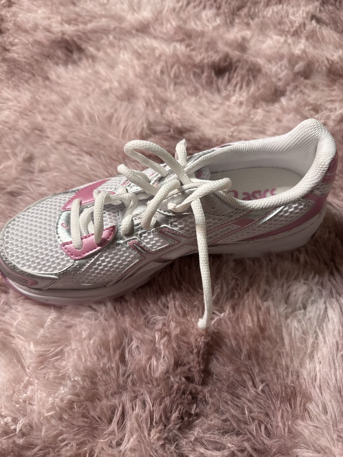 Asics White Silver Pink Asics Size US 7 / IT 37 - 4 Thumbnail
