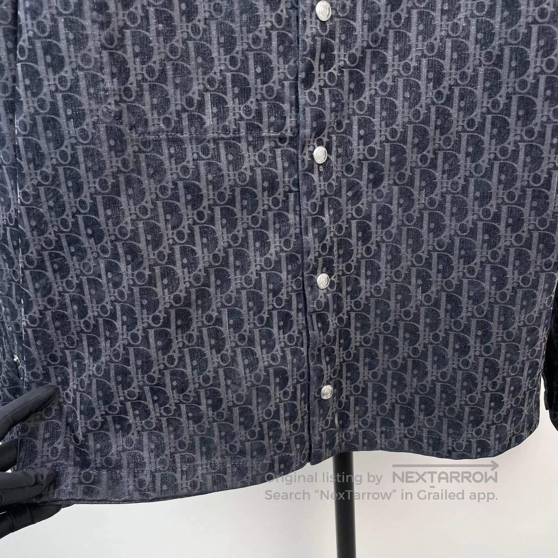 Dior Dior Dark blue velvet vintage print denim jacket| Size US S / EU 44-46 / 1 - 5 Thumbnail