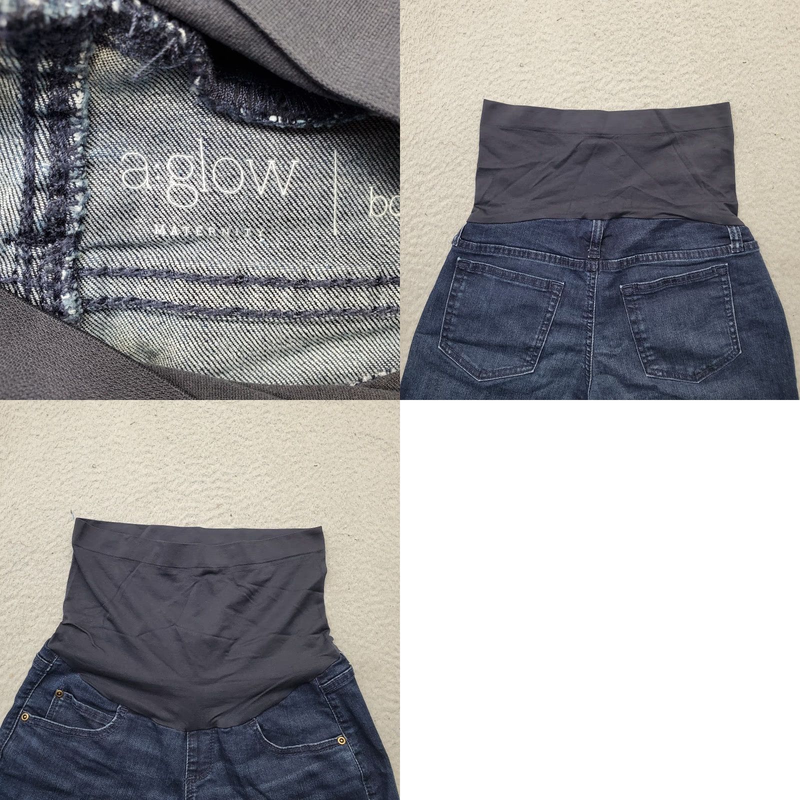 Vintage a:glow Womens 6 Blue Denim Stretch Cuffed Tube Waist Maternity Boyfriend Shorts Shirt? Size 28" / US 6 / IT 42 - 8 Thumbnail
