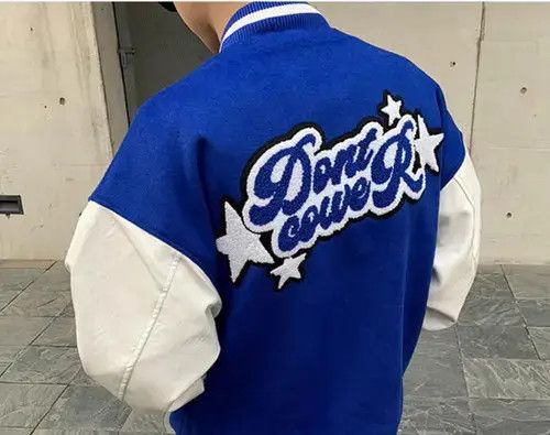 Hypebeast × Japanese Brand Retro style blue streetwear varsity jacket Size US L / EU 52-54 / 3 - 2 Thumbnail