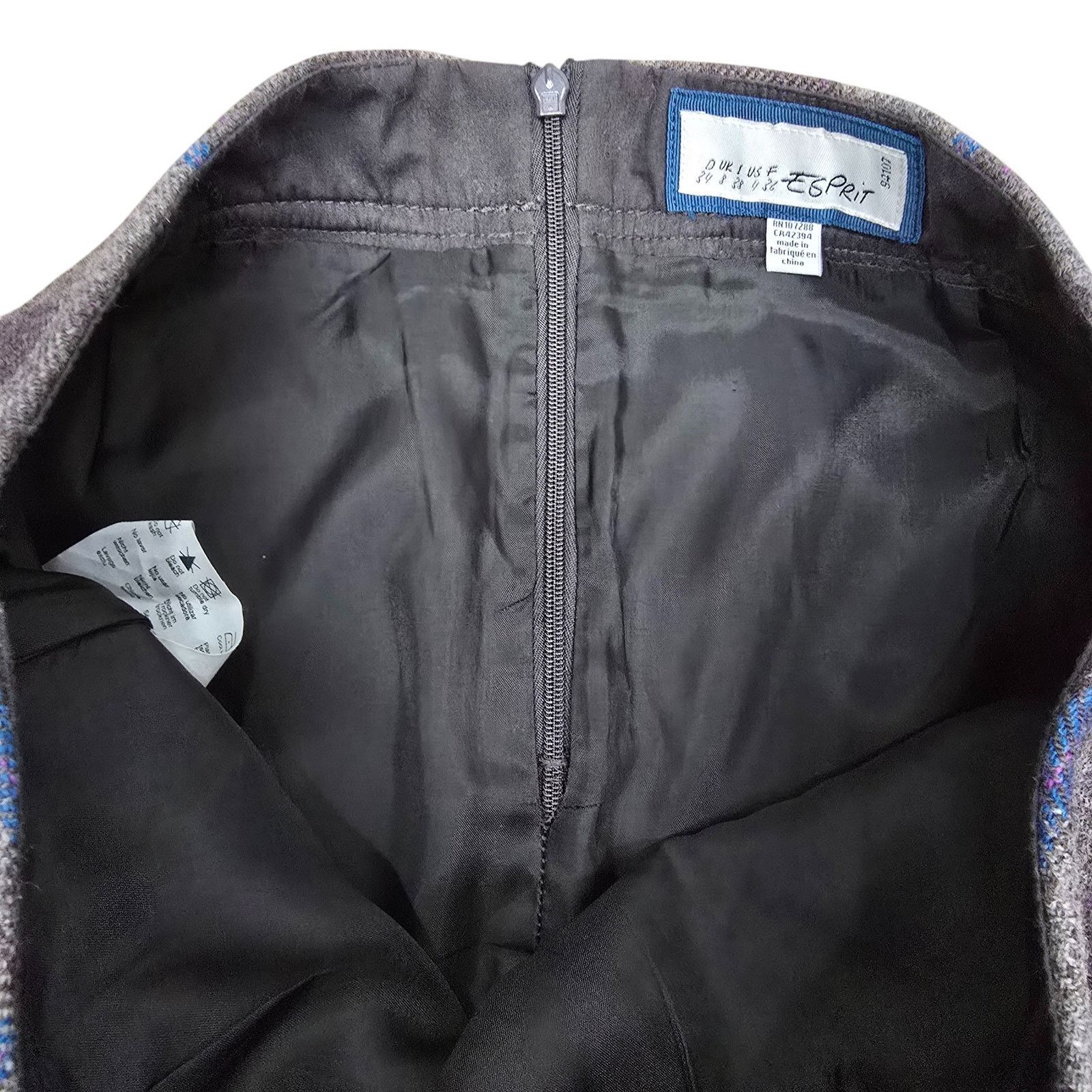 Esprit × Vintage Esprit Mini Skirt w Pockets Wool Blend Size 4 90s Y2K Plaid Size 27" / US 4 / IT 40 - 7 Thumbnail