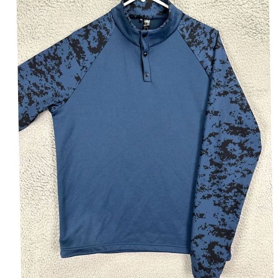 Adidas Adidas Pullover Shirt Adult Medium Blue Colorblock Quarter Snap Activewear Mens Size US M / EU 48-50 / 2 - 3 Thumbnail