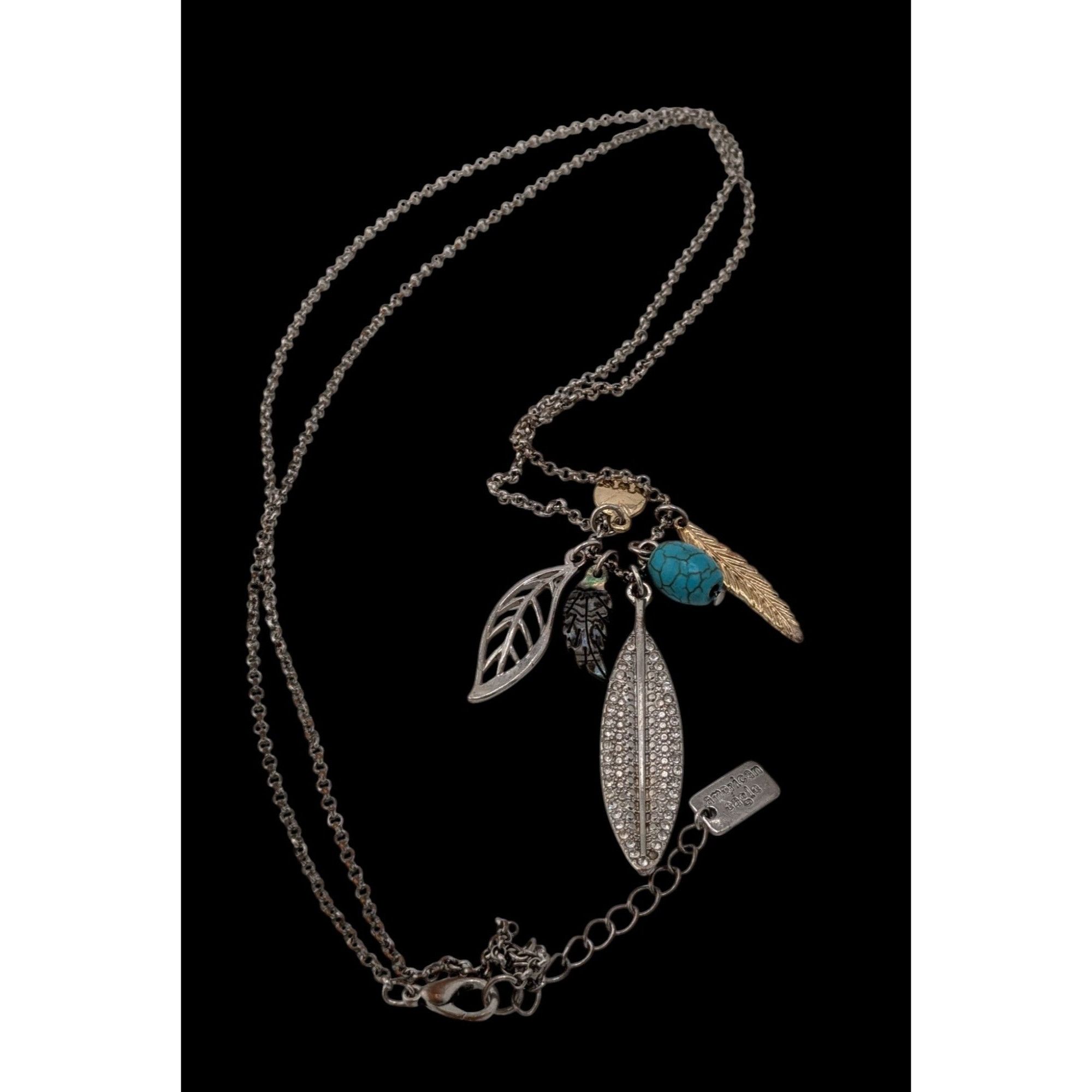 American Eagle Outfitters American Eagle Y2K Multi-Leaf And Feather Pendant Necklace W Size ONE SIZE - 1 Thumbnail