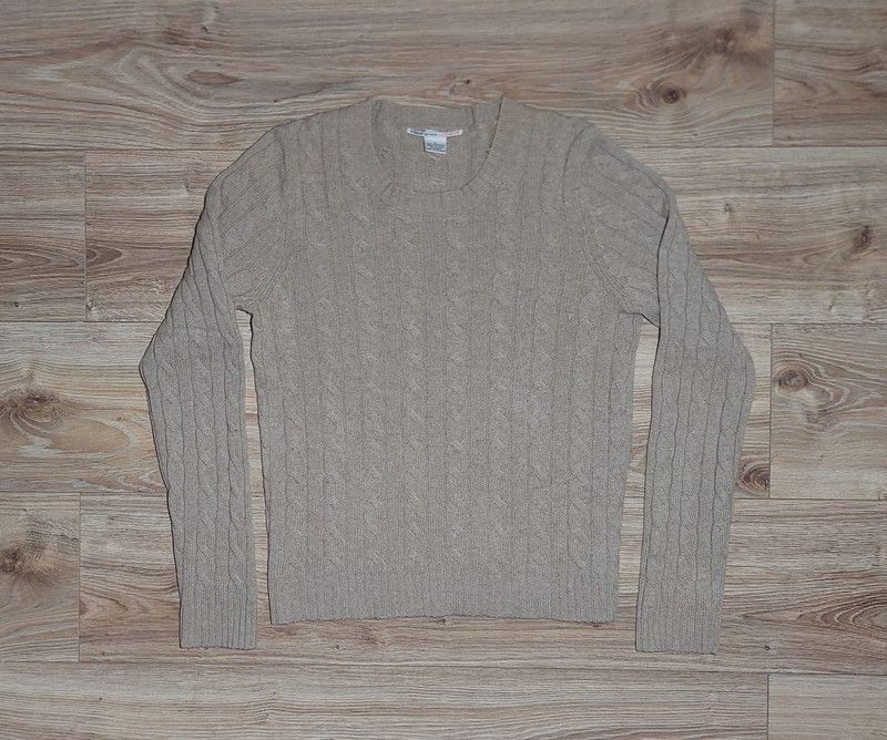Vintage 100% cashmere sweater jumper beige brown luxury soft Size L / US 10 / IT 46 - 1 Thumbnail