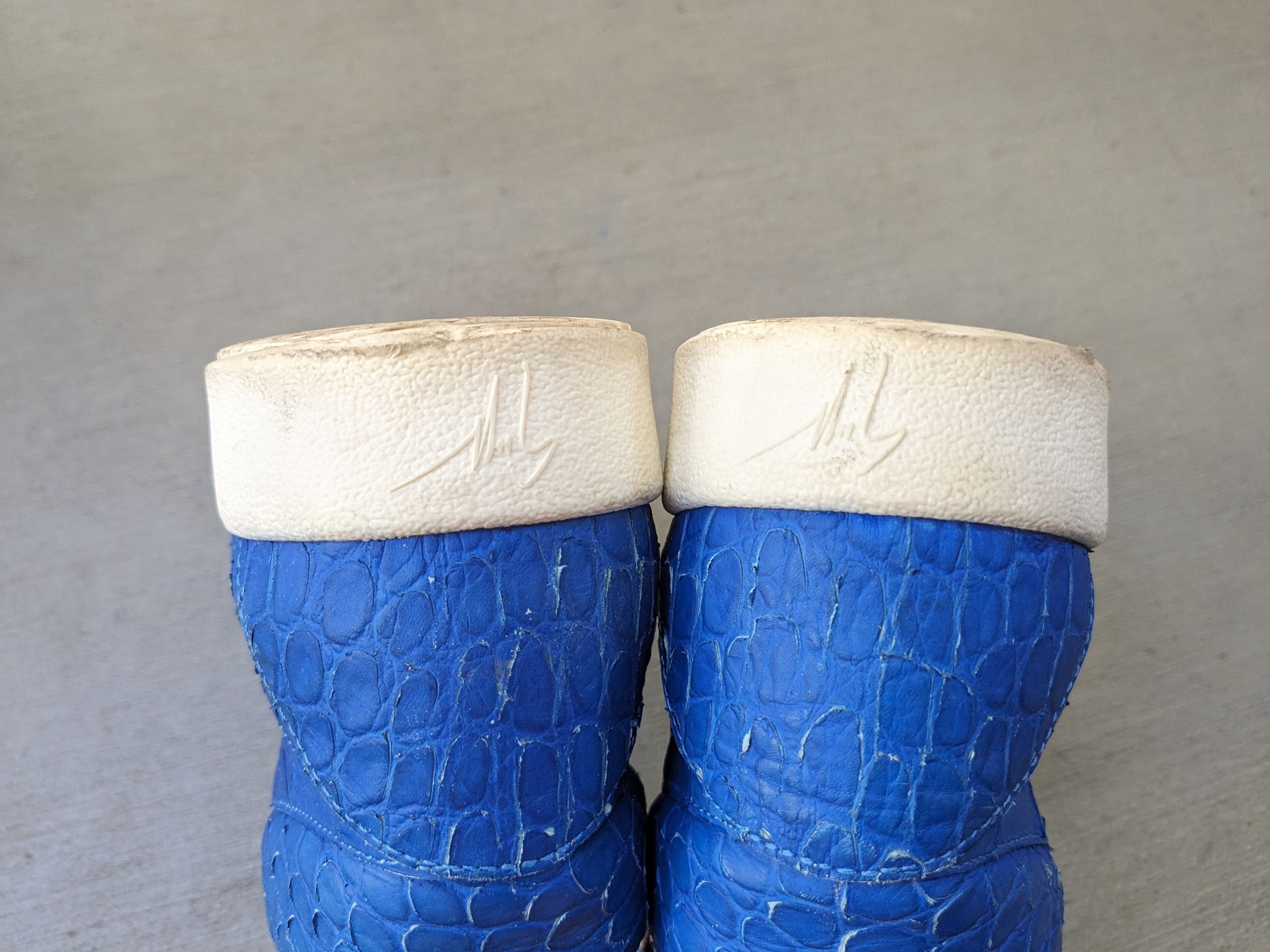 Designer Giuseppe Zanotti High Tops Blue 11 44 Croc Embossed Leather Size US 11 / EU 44 - 15 Thumbnail