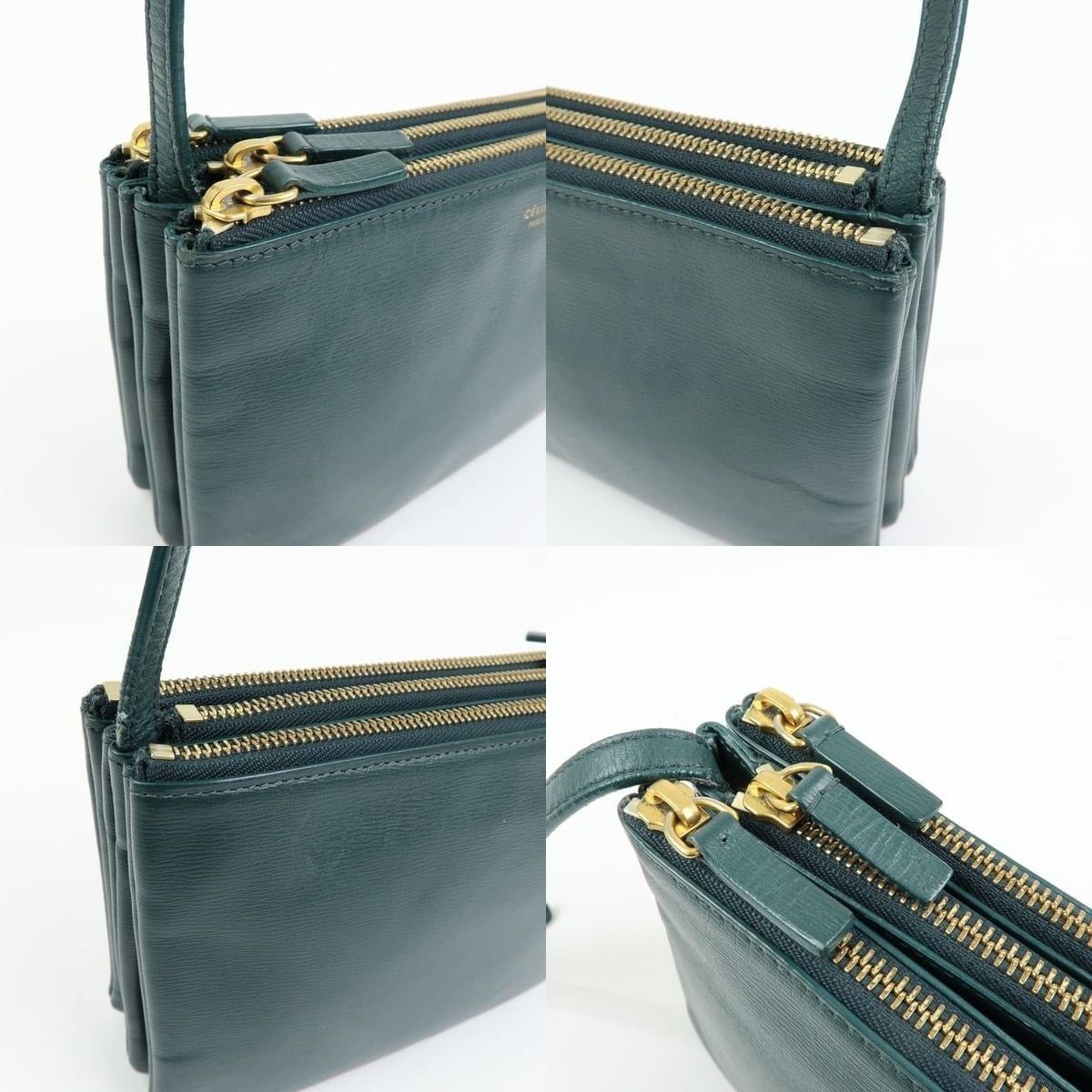 Celine Celine Trio Shoulder Bag Calfskin Crossbody Green Size ONE SIZE - 6 Thumbnail