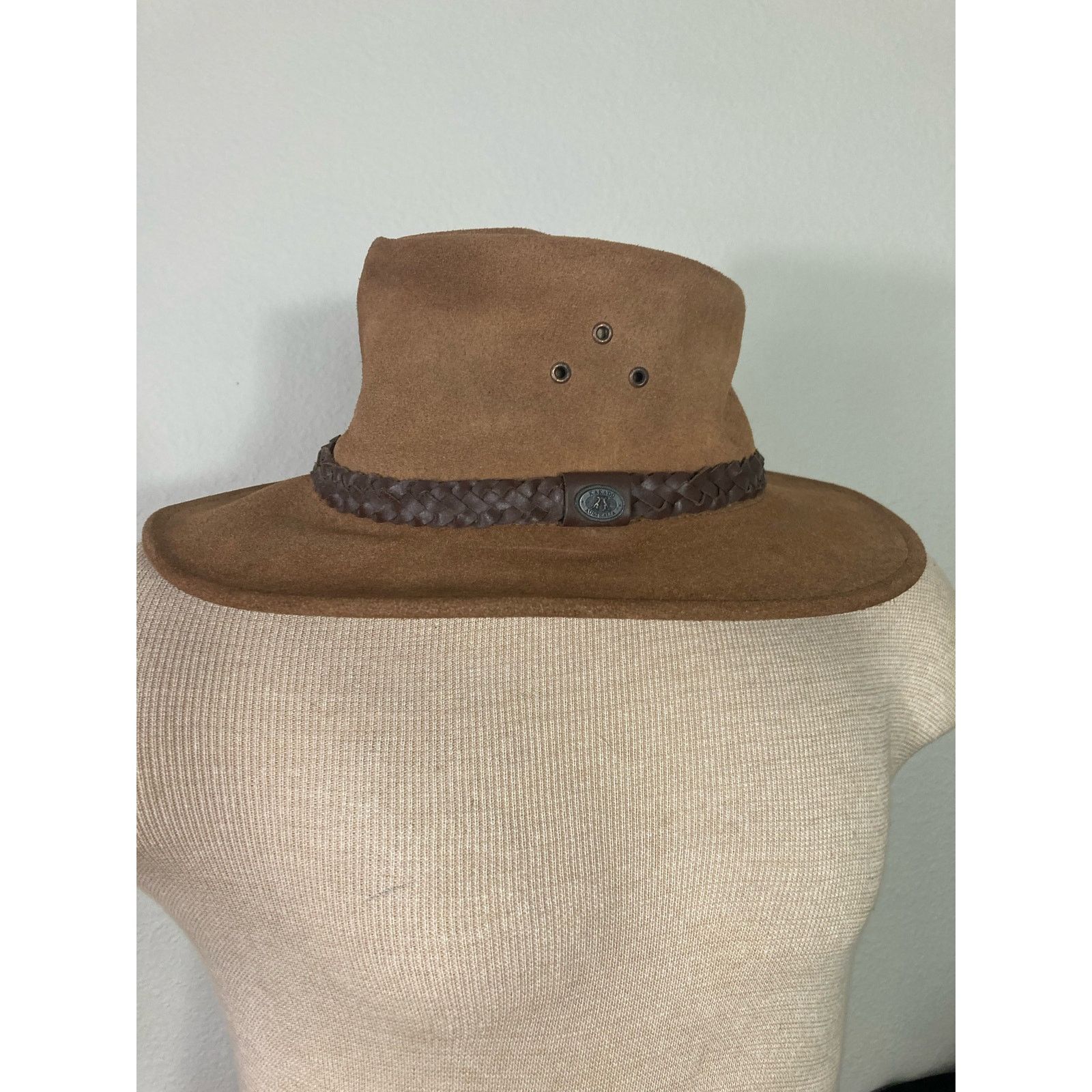 Other Kakadu Traders Unisex Brown Suede Leather Western Hat S Size ONE SIZE - 2 Thumbnail
